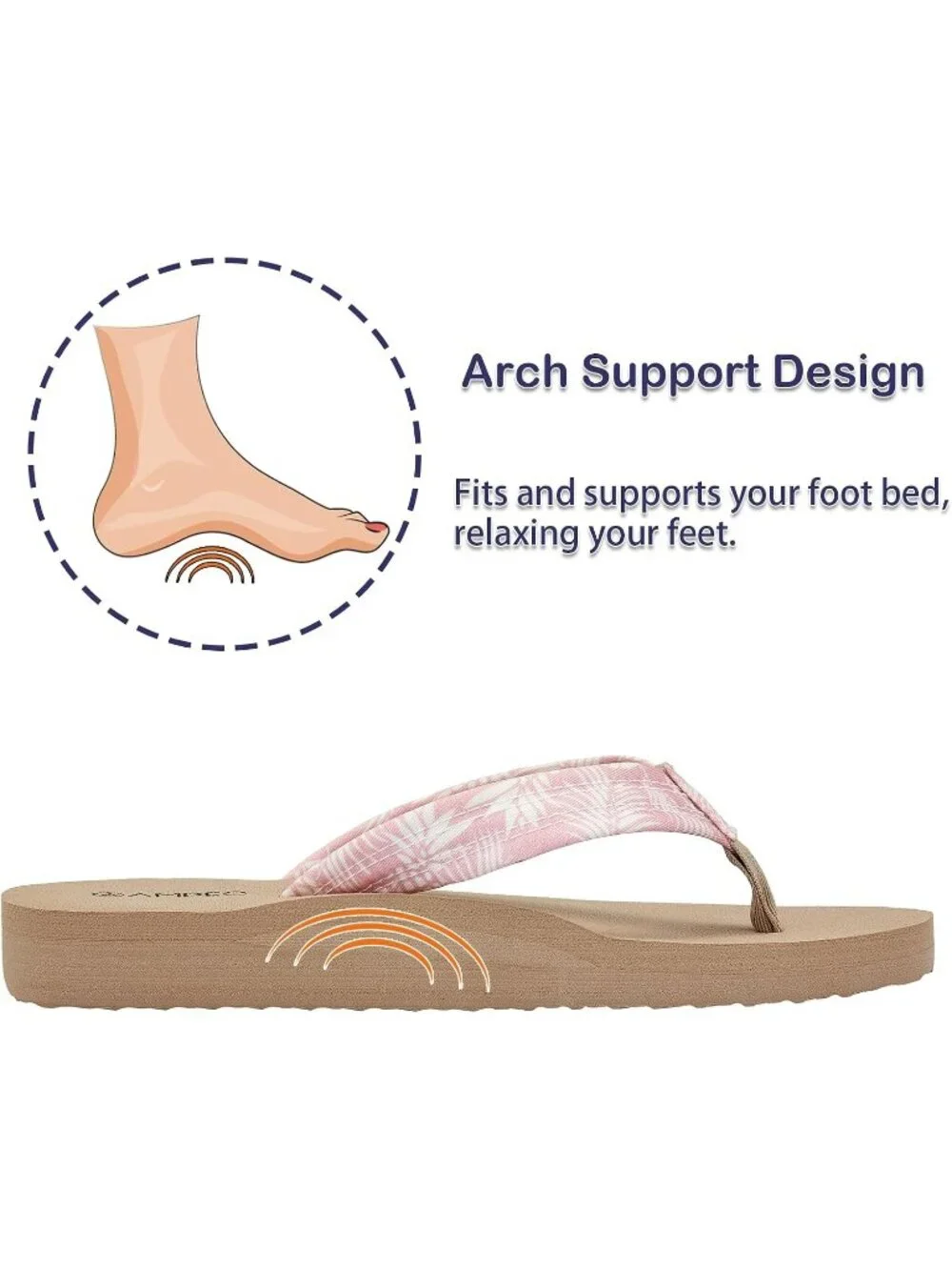 Women's Floral Pineapple Leaf Pink Comfortable Flip Flops Summer Thong Sandals